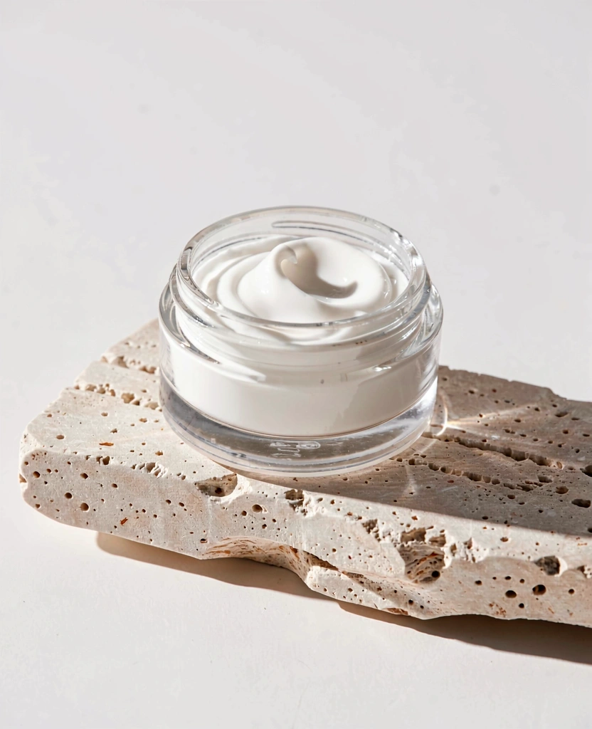 Ekologisk ansiktskräm på natursten